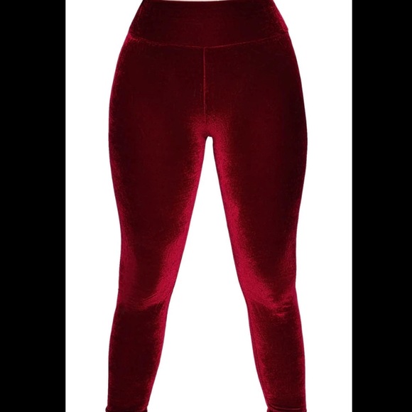 *SOLD* Killstar Ruby Red Hematite Velvet Leggings Brand New - Picture 1 of 2